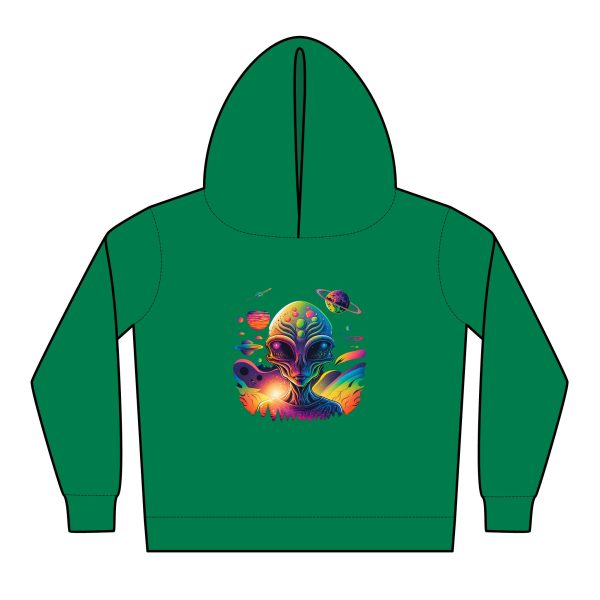 Colorful Alien Toddler Fleece Hoodie, Fun Hooded Sweatshirt, Cute Kids Pullover, Sci-Fi Space Gear, Perfect Gift for Little Explorers - Image 3