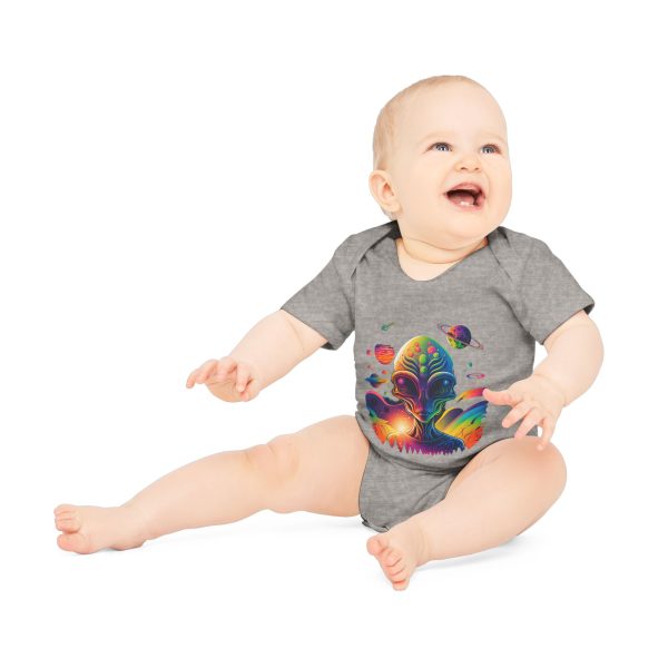 Colorful Alien Baby Bodysuit, Fun Baby Outfit, Cute Infant Clothing, Unique Baby Shower Gift, Organic Cotton Onesie, Space Theme Baby Wear - Image 9