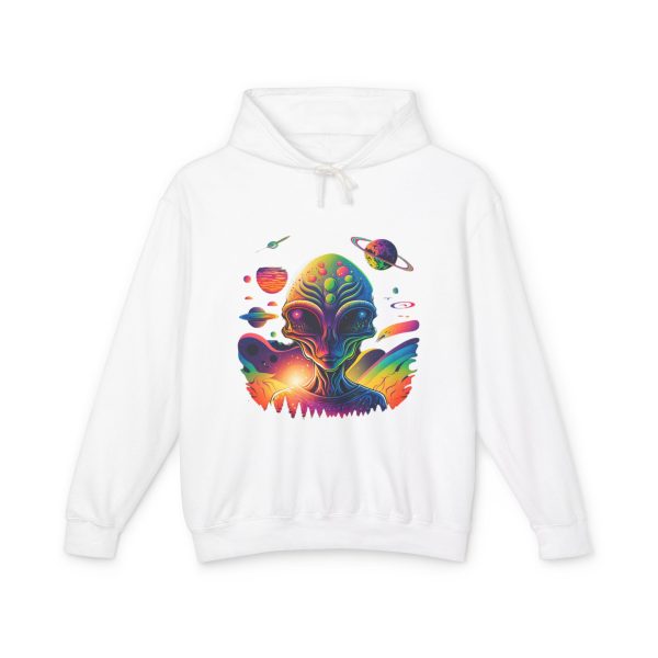 Colorful Alien Artwork Lightweight Hoodie - Unisex Sweatshirt for Space Lovers, Casual Wear, Gift for Science Fiction Fans, Unique [...] - Image 5