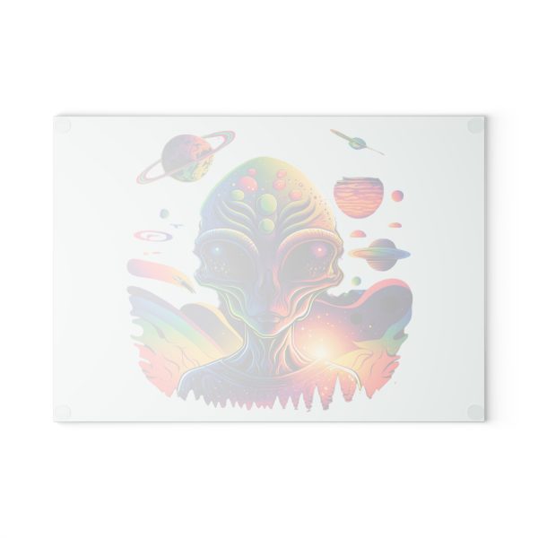 Colorful Alien Glass Cutting Board - Unique Kitchen Decor, Gift for Sci-Fi Lovers, Alien Party Supplies, Home and Kitchen - Image 2