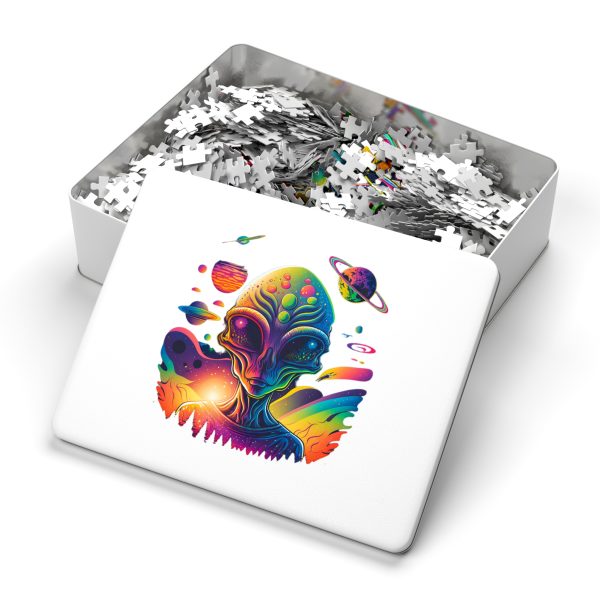 Colorful Alien Jigsaw Puzzle, Space Decor, Gift for Him, Nerdy Puzzle, Mind-Stimulating Fun, Kids & Adults Activity - Image 18