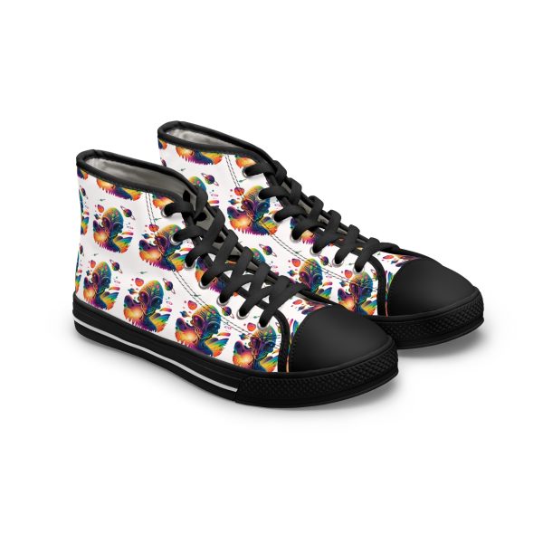 Colorful Women's High Top Sneakers, Vibrant Casual Shoes, Unique Footwear for Travel, Trendy Sneakers for Everyday Wear, Gift for Her, [...] - Image 5