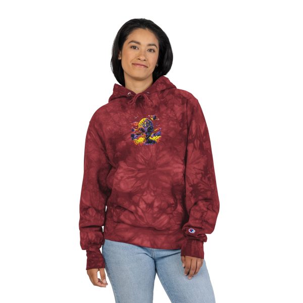 Vibrant Tie-Dye Hoodie, Cozy Unisex Champion Sweatshirt, Embroidered Hooded Sweatshirt, Trendy Fashion Layer, Gift for Friends & Family - Image 12