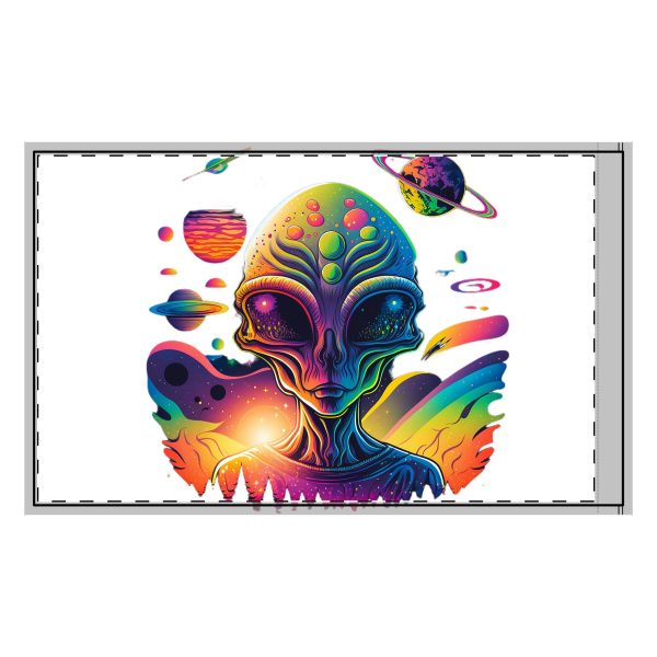 Colorful Alien Design Double-Sided Flag, Outdoor Decoration, Festival Banner, Garden Flag, Alien Themed Decor, Science Fiction Party - Image 6