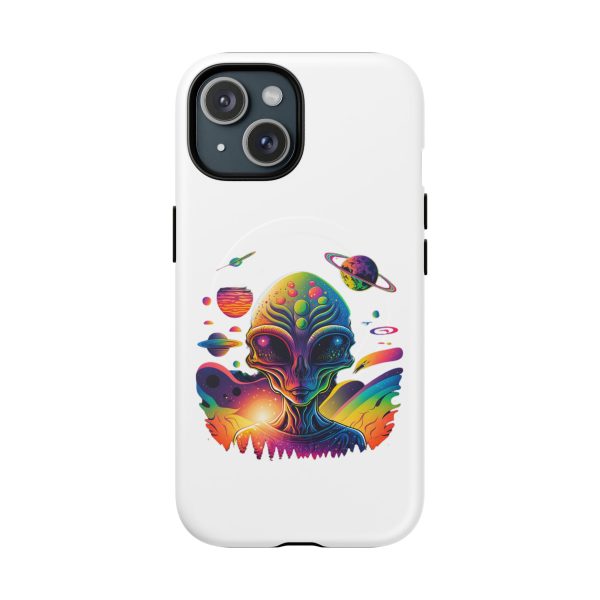 Vibrant Alien Phone Case - Funky Tough Magnetic Cover for Teens, Outer Space, Gift for Sci-Fi Lovers, Unique Cosmic Design - Image 4