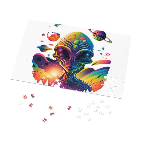 Colorful Alien Jigsaw Puzzle, Space Decor, Gift for Him, Nerdy Puzzle, Mind-Stimulating Fun, Kids & Adults Activity - Image 5