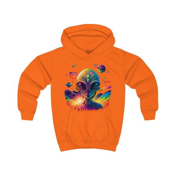 Colorful Alien Kids Hoodie, Cosmic Space Apparel, Fun Gift for Kids, Halloween Costume, Science Fiction Lover's Hoodie - Image 3