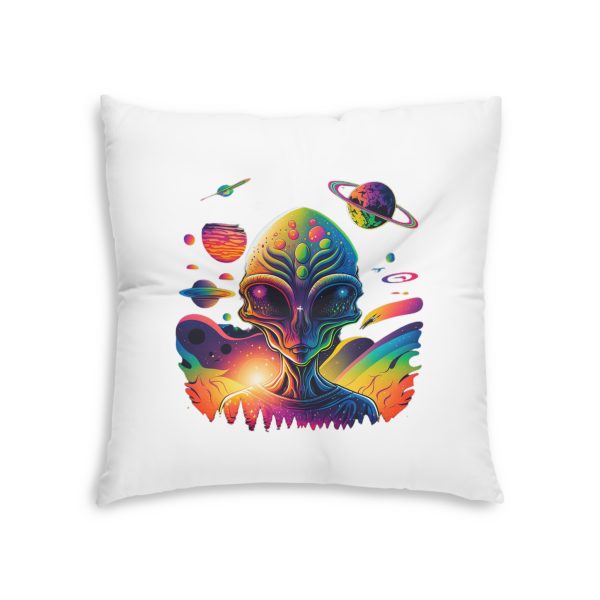 Vibrant Alien Tufted Floor Pillow, Bohemian Decor, Whimsical Home Accent, Space Lover Gift, Unique Cushions, Festival Vibe - Image 2