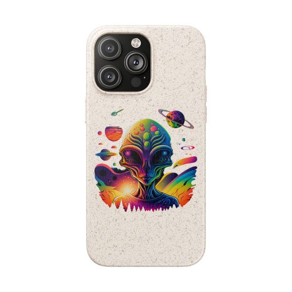 Vibrant Alien Biodegradable Phone Case, Eco-Friendly Galaxy Phone Cover, Unique Gift for Space Lovers, Fun Alien Design, Sustainable [...] - Image 189