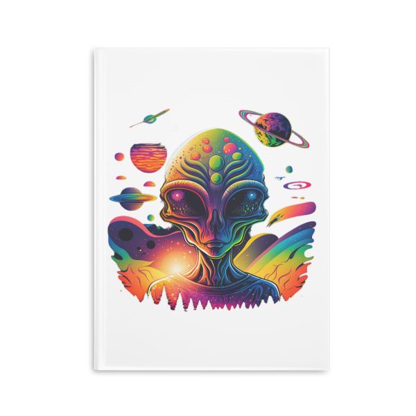 Vibrant Alien Hardcover Notebook, Journal for Dreamers, Gifts for Writers, Artistic Stationery, Cosmic Themed Gift - Image 18